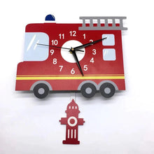 Load image into Gallery viewer, Fire Truck Kid's Room Wall Clock - Decor Home