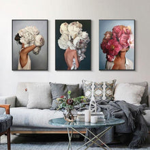 Load image into Gallery viewer, Floral Girls Wall Art Prints - 3 Pcs Set - Decor Home