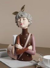 Load image into Gallery viewer, Dazzling Girl Vase Cum Storage Box Brown - Decor Home