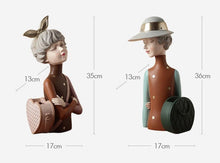 Load image into Gallery viewer, Dazzling Girl Vase Cum Storage Box Brown - Decor Home