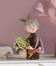 Load image into Gallery viewer, Dazzling Girl Vase Cum Storage Box Brown - Decor Home