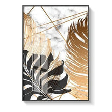 Load image into Gallery viewer, Golden Leaf Wall Art Canvas Prints - 3 Pcs Set (52x75cm) - Decor Home