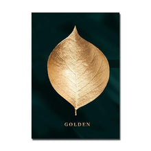 Load image into Gallery viewer, Golden Black Leaf Wall Art Prints (60x80cm) - Decor Home
