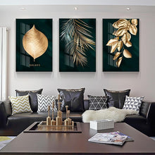 Load image into Gallery viewer, Golden Black Leaf Wall Art Prints (60x80cm) - Decor Home