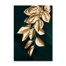 Load image into Gallery viewer, Golden Black Leaf Wall Art Prints (60x80cm) - Decor Home
