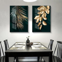 Load image into Gallery viewer, Golden Black Leaf Wall Art Prints (60x80cm) - Decor Home