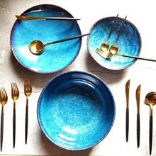 Load image into Gallery viewer, 16 Pcs Mirror Finish Gold & Black Cutlery Set - Decor Home