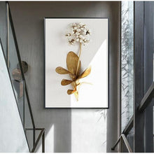 Load image into Gallery viewer, 3D Gold Flowers Wall Art Prints (50x70cm) - Decor Home
