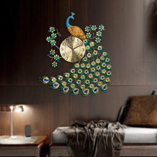 Load image into Gallery viewer, Beautiful Handmade Large Peacock Wall Clock - Decor Home