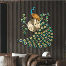 Load image into Gallery viewer, Beautiful Handmade Large Peacock Wall Clock - Decor Home