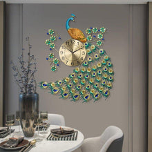Load image into Gallery viewer, Beautiful Handmade Large Peacock Wall Clock - Decor Home