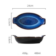 Load image into Gallery viewer, Boat Shaped Blue Bowls (2 Pcs Set) - Decor Home