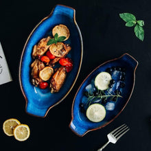 Load image into Gallery viewer, Boat Shaped Blue Bowls (2 Pcs Set) - Decor Home