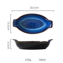 Load image into Gallery viewer, Boat Shaped Blue Bowls (2 Pcs Set) - Decor Home