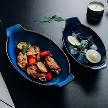 Load image into Gallery viewer, Boat Shaped Blue Bowls (2 Pcs Set) - Decor Home