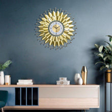 Load image into Gallery viewer, Unique Handmade Golden Leaf Large Wall Clock - Decor Home