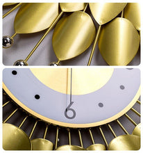 Load image into Gallery viewer, Unique Handmade Golden Leaf Large Wall Clock - Decor Home