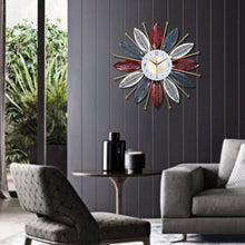 Load image into Gallery viewer, Round Handmade Sunflower Large Wall Clock - Decor Home