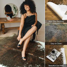 Load image into Gallery viewer, Large Size Artificial Dark Brown Cowhide Rug - Decor Home