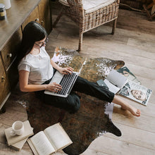 Load image into Gallery viewer, Large Size Artificial Dark Brown Cowhide Rug - Decor Home