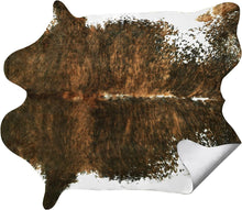 Load image into Gallery viewer, Large Size Artificial Dark Brown Cowhide Rug - Decor Home