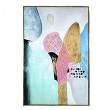 Load image into Gallery viewer, Blue Golden Abstract Painting Framed Wall Art - Decor Home