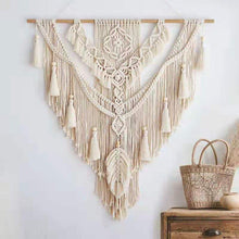 Load image into Gallery viewer, Handmade Large Boho Chic Macrame Tassel Wall Hanging - Decor Home