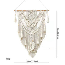 Load image into Gallery viewer, Handmade Large Boho Chic Macrame Tassel Wall Hanging - Decor Home