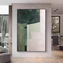 Load image into Gallery viewer, Beautiful Green Conceptual Abstract Ready To Hang Framed Painting - Decor Home