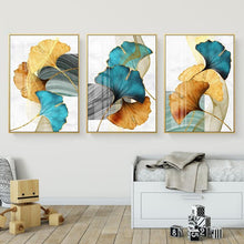 Load image into Gallery viewer, Leaf Abstract Art Wall Art Prints - Set of 3 (60x80cm) - Decor Home