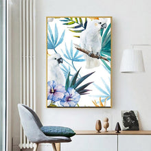Load image into Gallery viewer, FLOWERS, LEAVES & PARROTS in Watercolour Wall Art Prints - 3 Pcs Set (60x80cm) - Decor Home