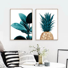 Load image into Gallery viewer, Green Leaves Pineapple Wall Art Canvas Prints - 3 Pcs Set (60x80cm) - Decor Home