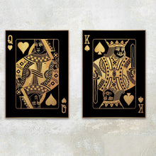 Load image into Gallery viewer, Poker Queen and King Canvas Prints - 2 Pcs Set (60x80cm) - Decor Home