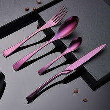Load image into Gallery viewer, 16 Pcs Stainless Steel Purple Cutlery Set - Decor Home