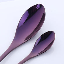 Load image into Gallery viewer, 16 Pcs Stainless Steel Purple Cutlery Set - Decor Home