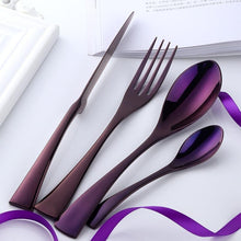 Load image into Gallery viewer, 16 Pcs Stainless Steel Purple Cutlery Set - Decor Home