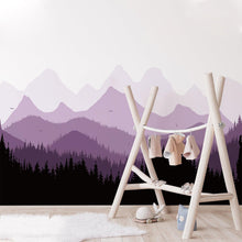 Load image into Gallery viewer, Peel and Stick Fabric Wall Stickers - Purple Mountains - Decor Home