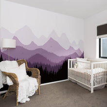 Load image into Gallery viewer, Peel and Stick Fabric Wall Stickers - Purple Mountains - Decor Home