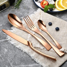 Load image into Gallery viewer, Rose Gold Stainless Steel 16 Piece Cutlery Set - Decor Home