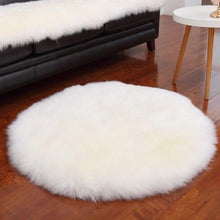 Load image into Gallery viewer, Round Shaggy Faux Fur Sheepskin Rug (120cm) - Decor Home