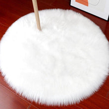 Load image into Gallery viewer, Round Shaggy Faux Fur Sheepskin Rug (120cm) - Decor Home