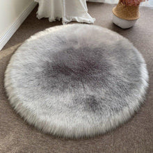 Load image into Gallery viewer, Round Shaggy Faux Fur Sheepskin Rug (120cm) - Decor Home