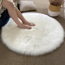 Load image into Gallery viewer, Round Shaggy Faux Fur Sheepskin Rug (120cm) - Decor Home