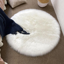 Load image into Gallery viewer, Round Shaggy Faux Fur Sheepskin Rug (120cm) - Decor Home