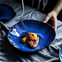 Load image into Gallery viewer, Artistic Blue Serving Bowl Set (2 Piece Bowl Set) - Decor Home