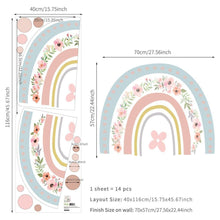 Load image into Gallery viewer, Removable Eco-friendly Floral Rainbow Wall Decals for Kids Decor - Decor Home