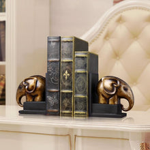 Load image into Gallery viewer, Vintage Brass Elephant Bookend - Decor Home