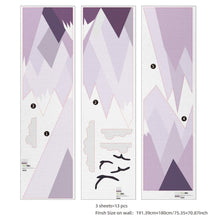 Load image into Gallery viewer, Peel and Stick Fabric Wall Stickers - Violet Triangle Mountains - Decor Home