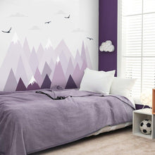 Load image into Gallery viewer, Peel and Stick Fabric Wall Stickers - Violet Triangle Mountains - Decor Home