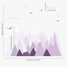 Load image into Gallery viewer, Peel and Stick Fabric Wall Stickers - Violet Triangle Mountains - Decor Home